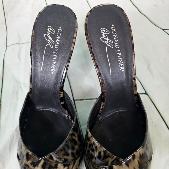 DONALD J PLINER Feigel Leopard Print Heels Slides~Size 11 M - Picture 8 of 11